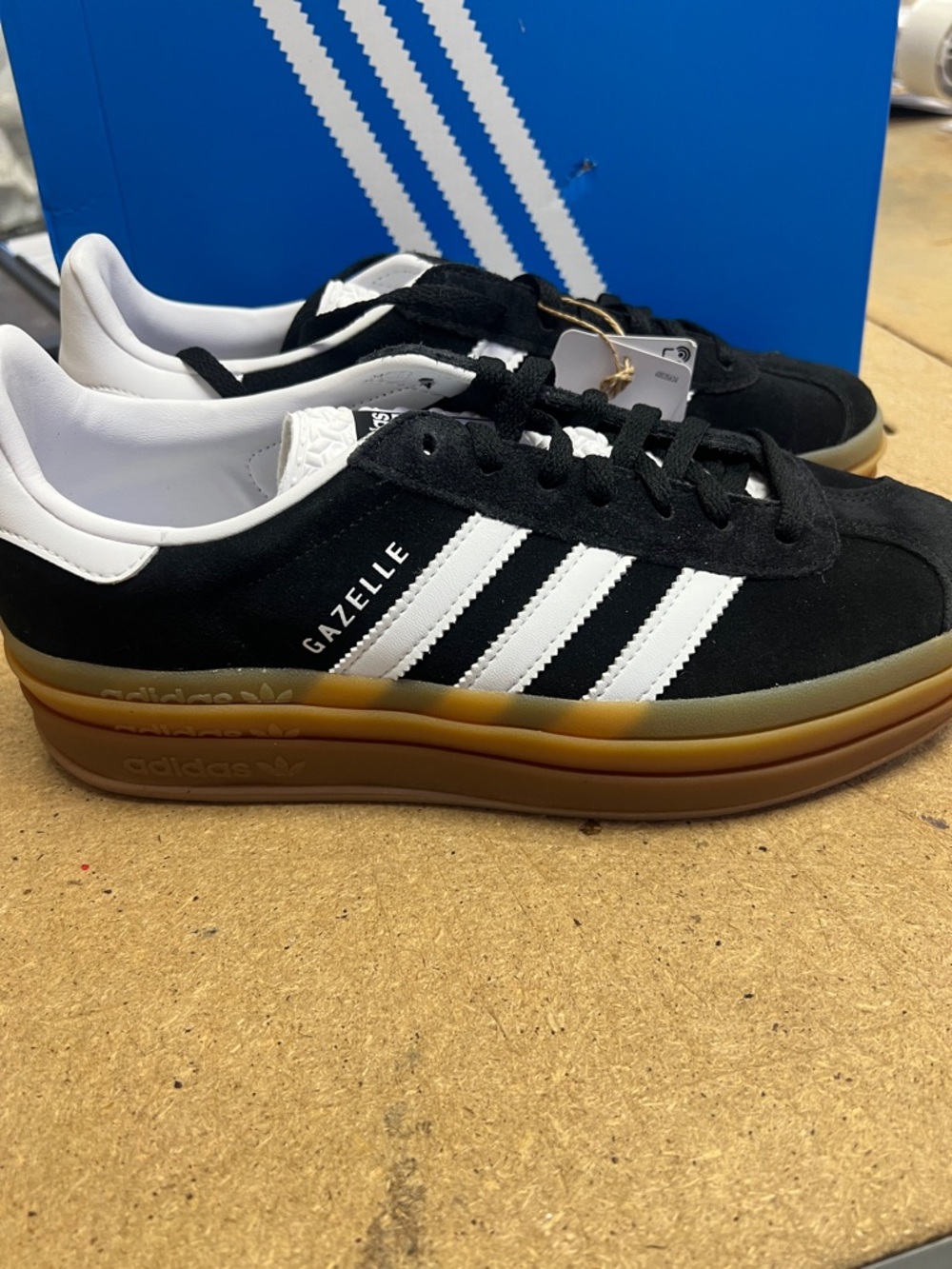 adidas Gazelle Platform Sneakers - Black/White/Gum